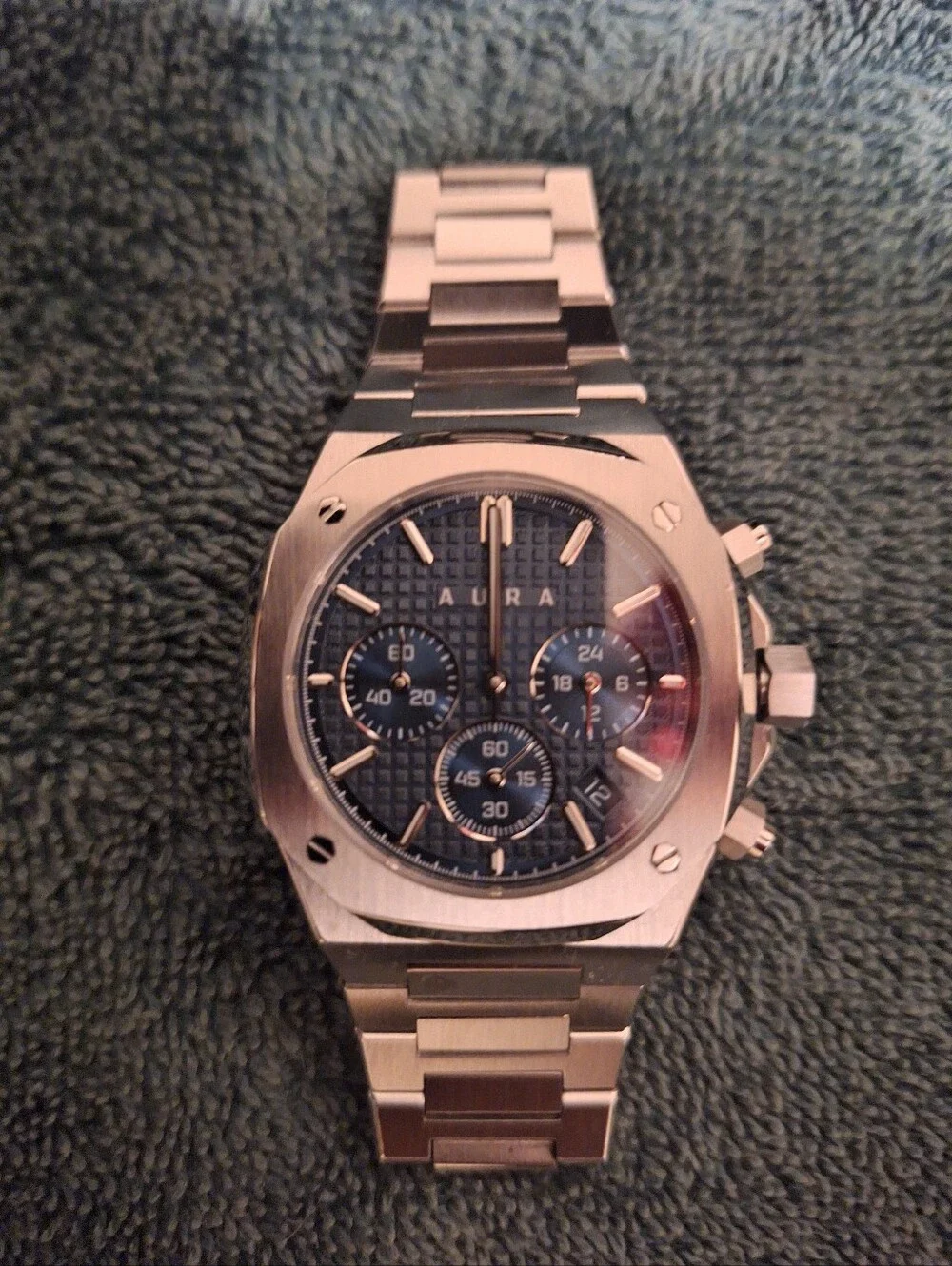Mens Aura 001 Chronograph Blue Dial